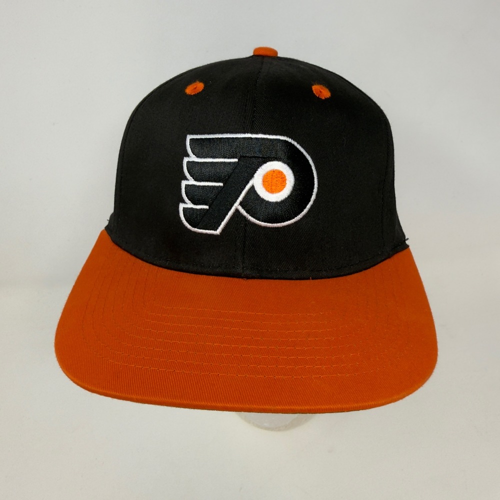 Vintage Philadelphia Flyers Reebok Face Off‎ Headwear Black Orange Snapback Hat